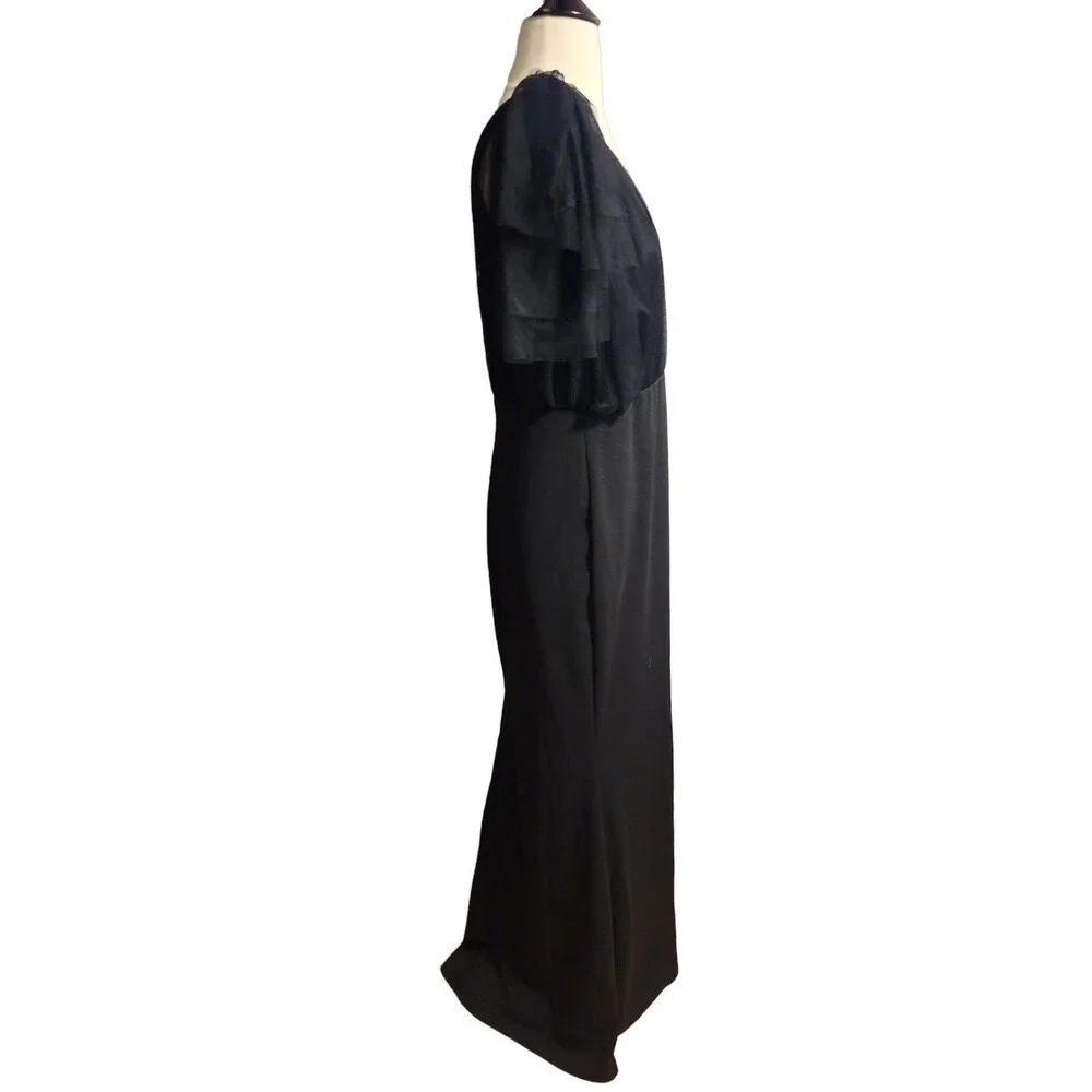 Lulus Maxi Mermaid Dress Womens XL Black Fairy Whimsigoth Ruffle Flutter Sleeve - Picture 5 of 9